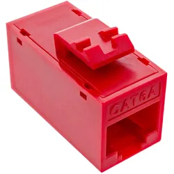 InLine 8er Pack  Keystone RJ45 Buchse/Buchse, ungeschirmt, Cat.6A, rot (Keystone Modul), Zubehör Netzwerk