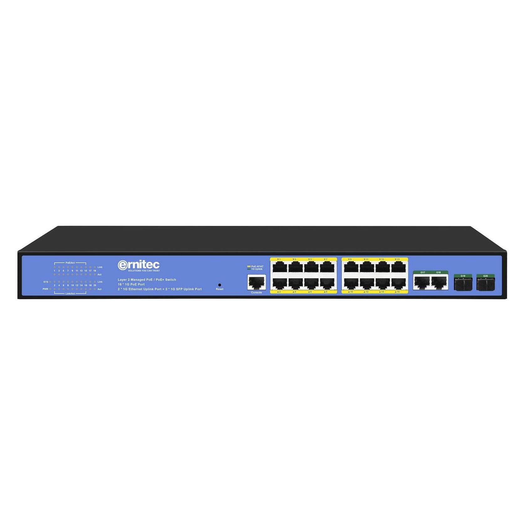 Ernitec Managed Layer 2+ Switch, 16 (16 Ports) (ELECTRA-M16-1GB-285W)