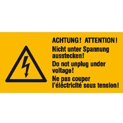 SAFETYMARKING Warn-Kombischild Nicht unter Spannung ausstecken Folie selbstklebend (B x H) 65 mm x 32 mm ISO 7010 6 St. 30.0608