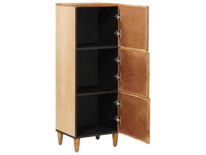 GPUTYGHN Stauraumschrank Braun 40 x 33,5 x 110 cm Massivholz Mango Mit Messingknöpfen, Mehrere Regale, Für Wohnzimmer, Filme Und Bücher