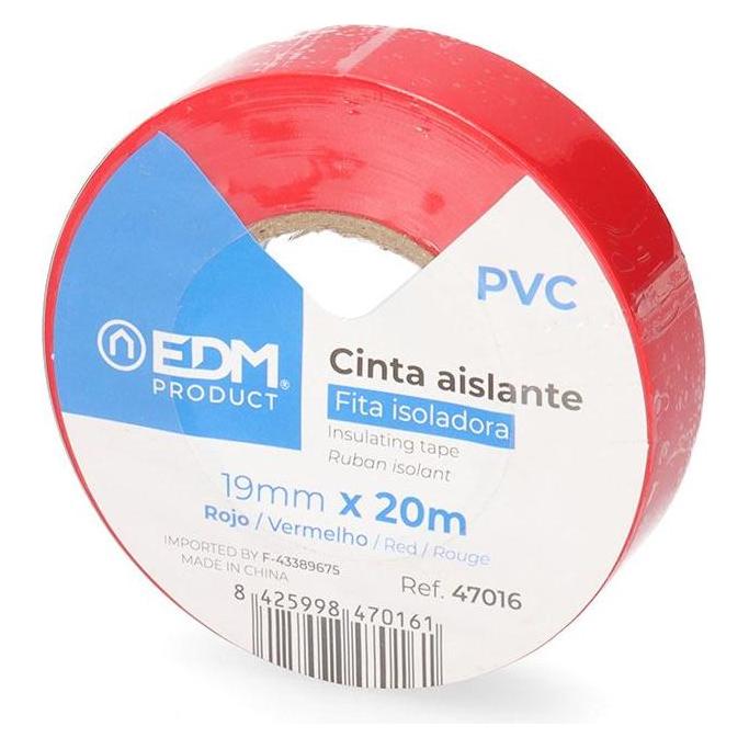 EDM Rotes Supra-Qualitätsisolierband 19 mm x 20 m (19 mm) (49437454)