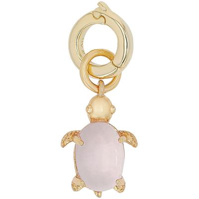 Charm-Einhänger AMOR "Schildkröten-Optik", bunt (gelbgoldfarben, rosa, rosa), Charms, Damen, Silber 925 (Sterlingsilber), mit Glasstein