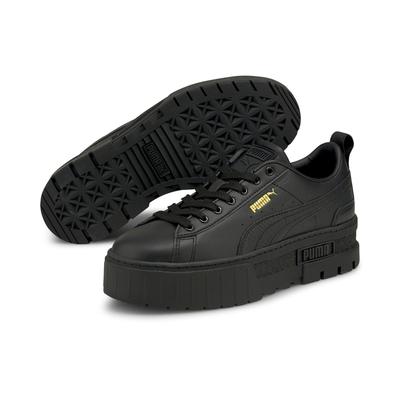 Sneaker PUMA "MAYZE CLASSIC WNS", Damen, Gr. 42,5, schwarz (puma schwarz), Leder, unifarben, Schuhe Sneaker, mit dicker Schichtsohle, mit SOFTFOAM-Dämpfungstechnologie
