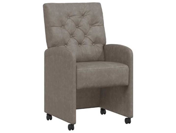 Chaises à Manger avec Roues - (Lot de 2) - Fauteuils cuisine - Gris 58x67x97 cm V2078