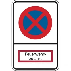 Dreifke® Hinweisschild, Absolutes Haltverbot, Feuerwehrzufahrt - 400x600x2 mm Aluverbund