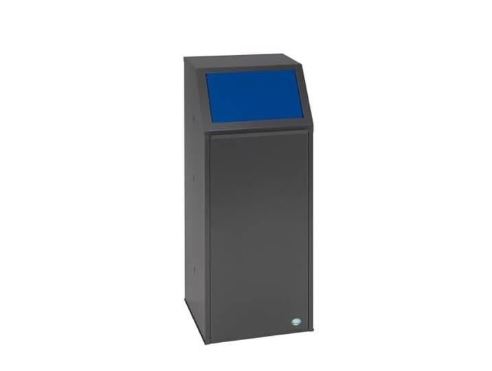 PROREGAL Robuster Wertstoffsammler für Papier Stationär 69 Liter, HxBxT 103x45,5x45,5cm Verzinkter Stahl Blau Mülleimer Abfalleimer