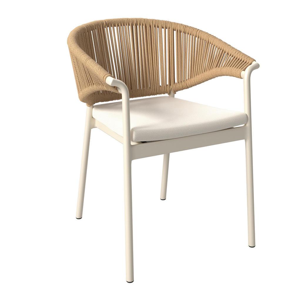 Amatio Stapelsessel , Naturfarben, Beige , Metall, Kunststoff, Textil , Füllung: Schaumstoff , Rundrohr , 64x79.5x59 cm , Gartenmöbel, Gartenstühle, Gartenstühle stapelbar