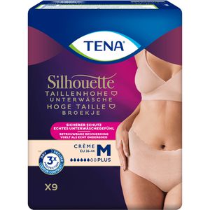 TENA Inkontinenz-Pants Silhouette Plus, Frauen, Größe M (75-100cm), creme, 6 Tropfen, 9 Stück