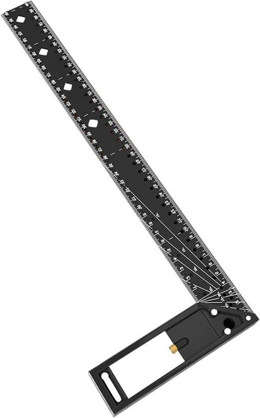 Multi-hoek meetliniaal Timmerman vierkant - Zilver - 30 cm