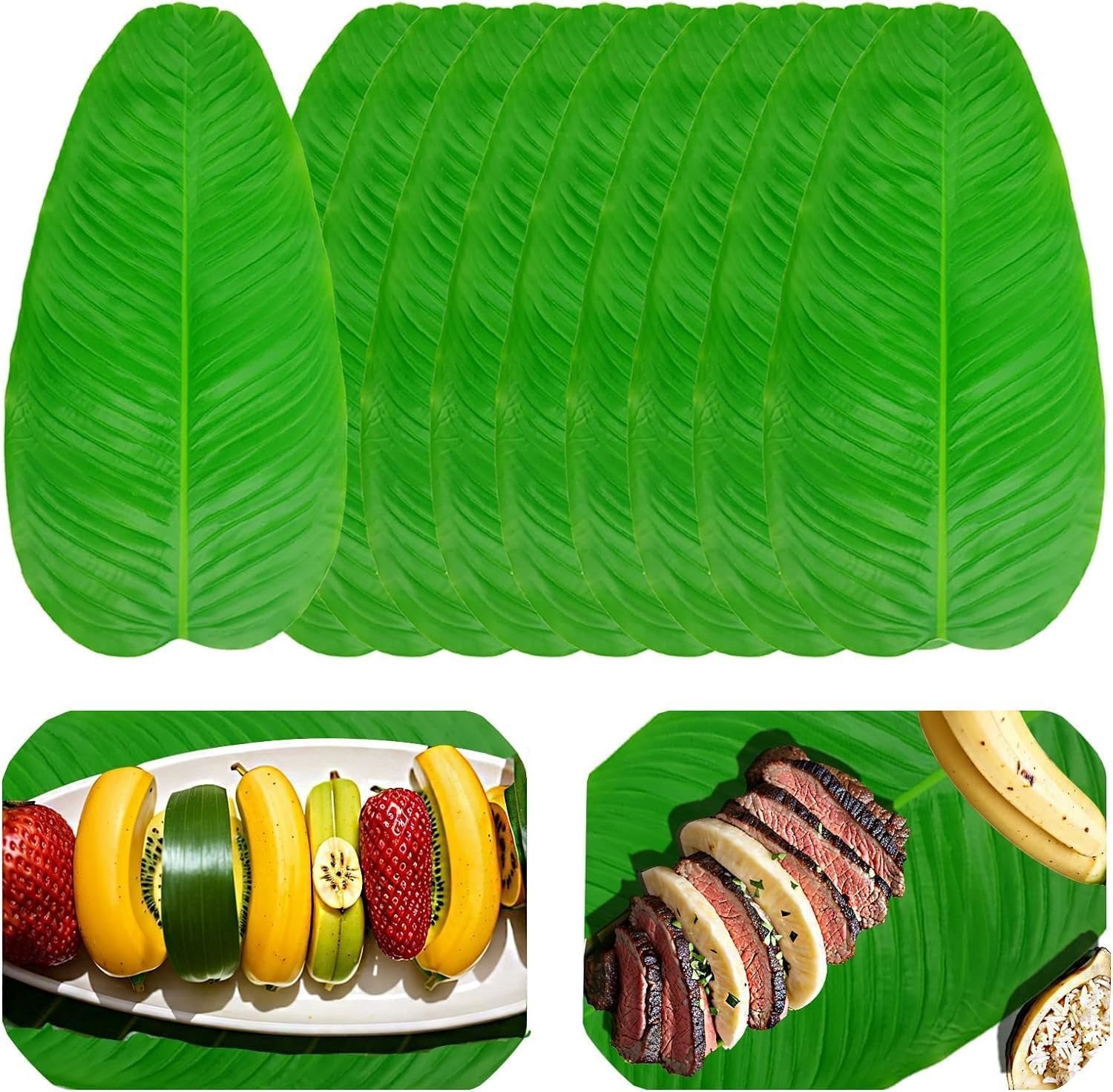 10 stuks kunstmatige groene bananenbladeren voor tropische decoratie