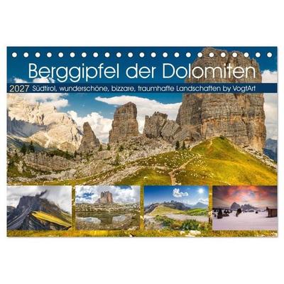 Berggipfel der Dolomiten (Tischkalender 2027 DIN A5 quer), CALVENDO Monatskalender