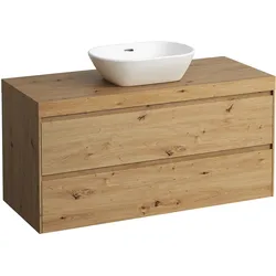 LAUFEN LANI Waschtischplatte wildeiche inklusive Unterschrank, 1 Ausschnitt mittig, 1185x495x580mm, H4065711122671, Farbe: Wildeiche