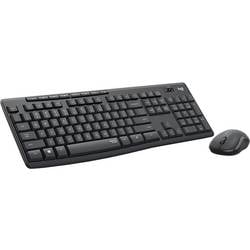 Logitech MK295 Kabellos Tastatur, Maus-Set Spritzwassergeschützt, mit numerischer Tastatur, Ergonomisch, Geräuscharme Tasten US-Englisch, QWERTY Graphit 920-009800