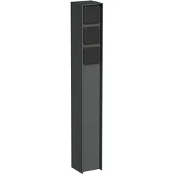 ledscom.de Garten Steckdosensäule PODEL für außen, IP44, 3-fach, anthrazit, eckig, 60 cm