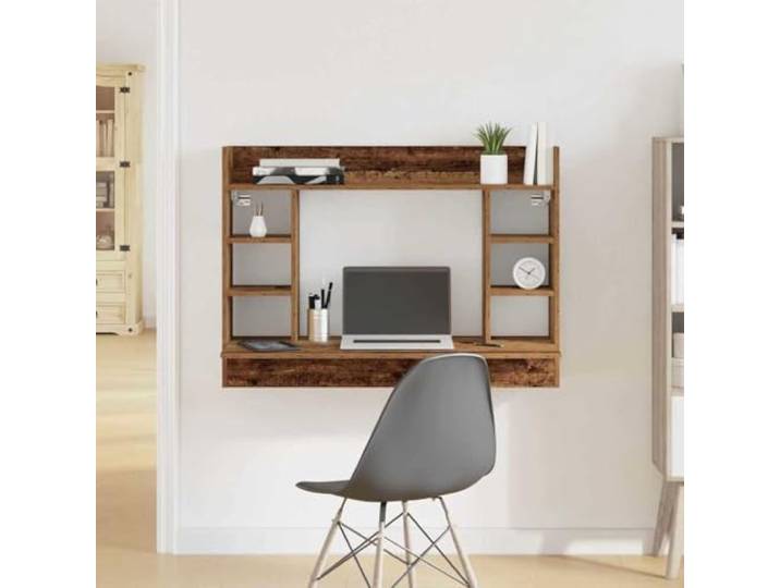 Wandtisch Altholz 105 x 48 x 75 cm Holzwerkstoff Wandmontage,Stauraum,Regalbretter,matte Oberfläche,Home-Office,platzsparend,rechteckig
