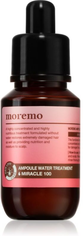 moremo Water Treatment Miracle 100 soin régénérateur intense cheveux et cuir chevelu 30 ml