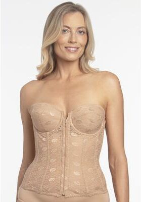 Plus Size Women's Dominique Francesca Lace Front Closure Strapless Bra by Dayleen Intimates in Mocha (Size 46 DD/E)