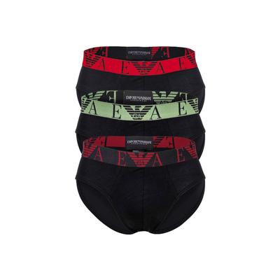 Slip EMPORIO ARMANI "Slip Bold Monogram 3er Pack", Herren, Gr. L, schwarz, Obermaterial: 95% Baumwolle CO. 5% Elasthan EL., Unterhosen Slip