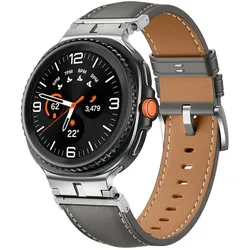 Cover-Discount Samsung Galaxy Watch 8 40mm / 44mm - Ersatzband Armband Leder (Echtes Leder), Uhrenarmband, Grau