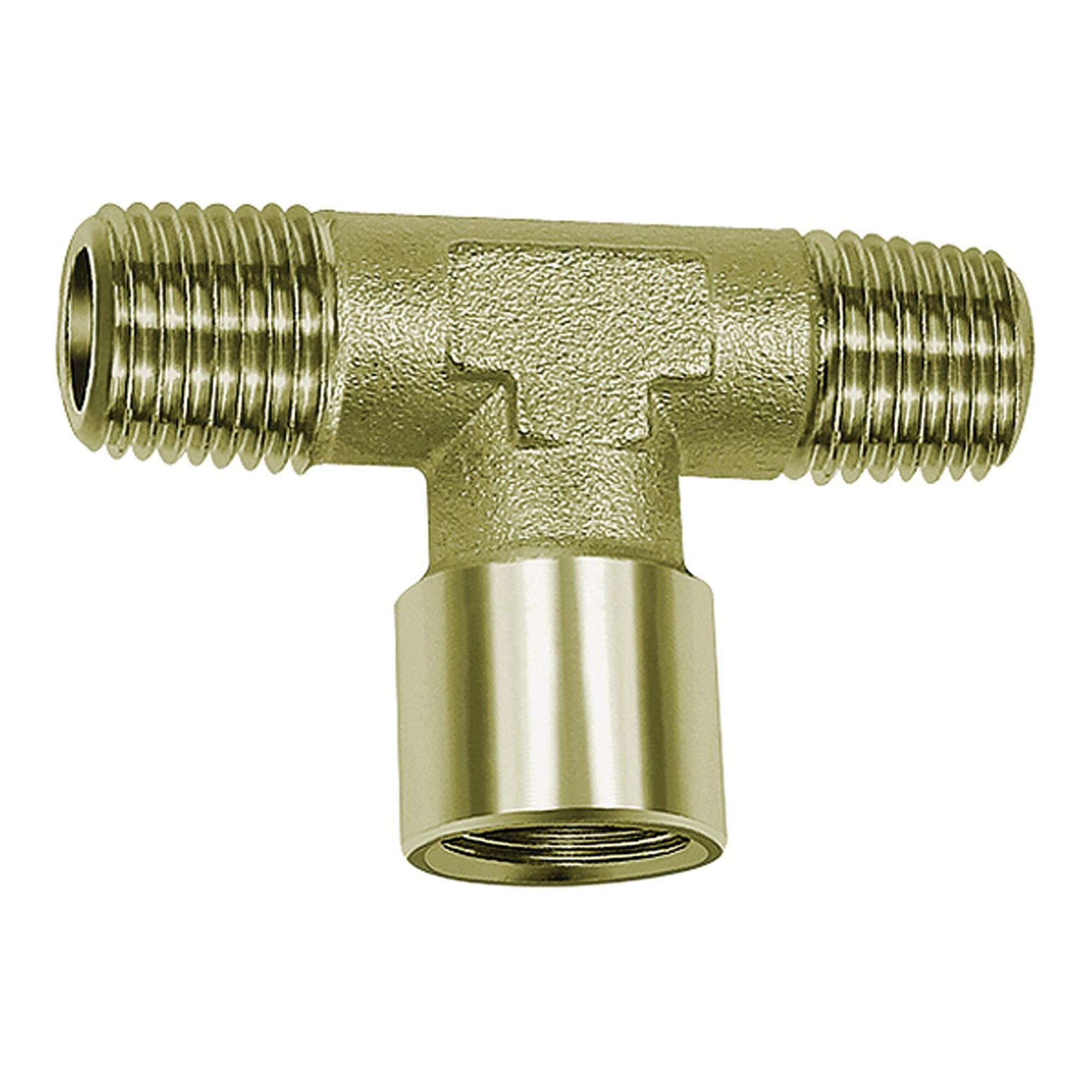 Riegler T-Stück, außen/innen/außen, G/R 1, SW 30, Messing vernickelt (N 254.86)