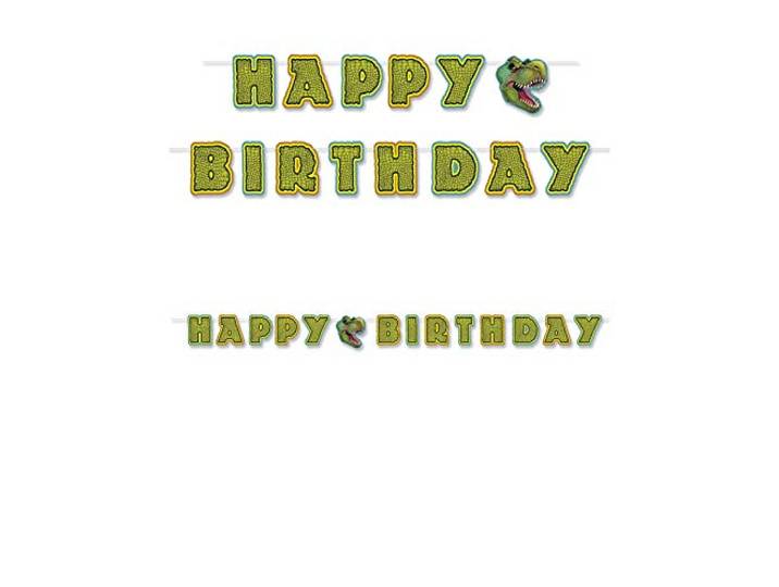 Dinosaurus Happy Birthday verjaardagsslinger - Groen - Uniek Formaat