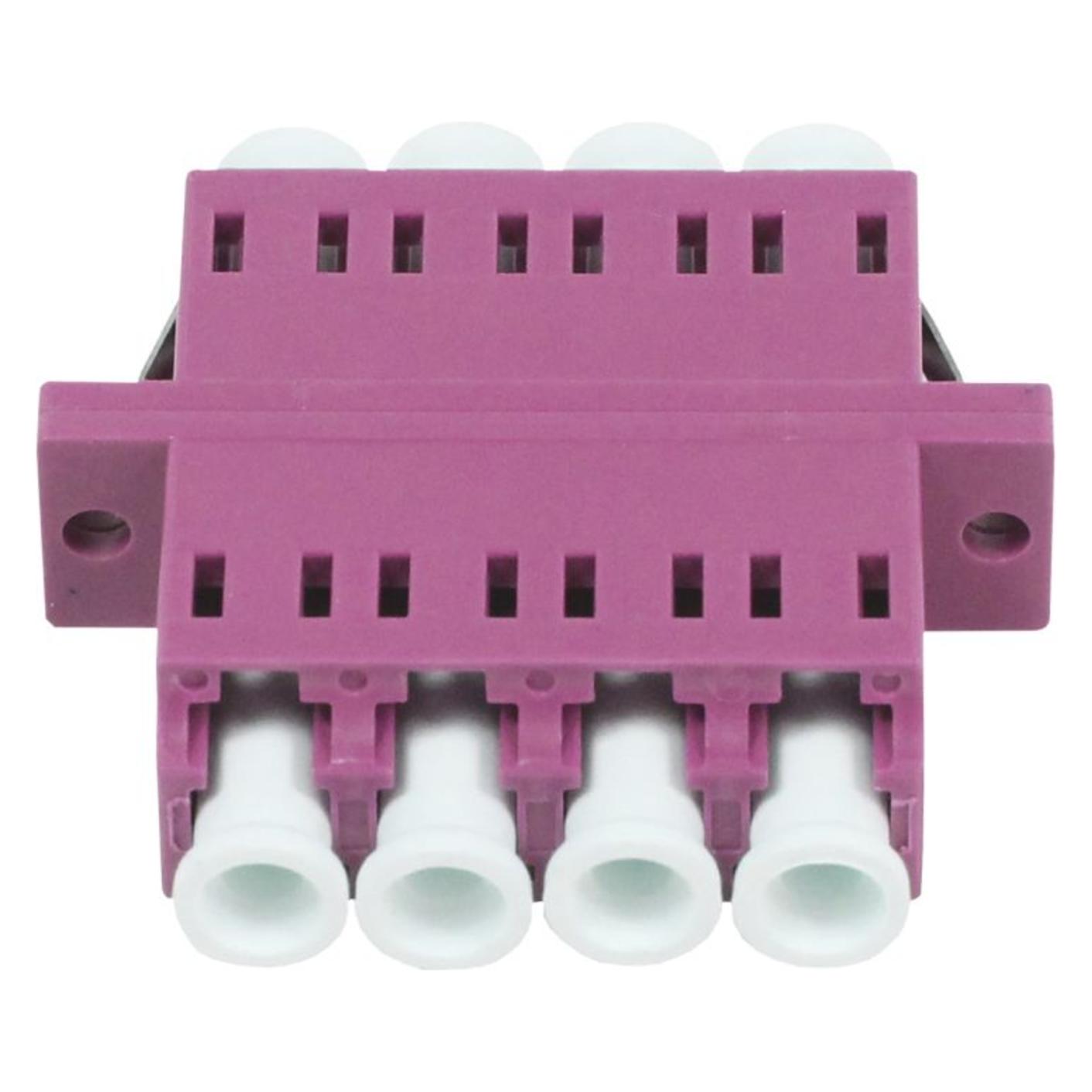 Synergy 21 LWL-Kupplung,LC-Buchse/LC-Buchse, 50/125u Multimode OM4, erika-violett, Quad, PVC, mit Flansch, Syne (Netzwerk Kupplung) (S215691)