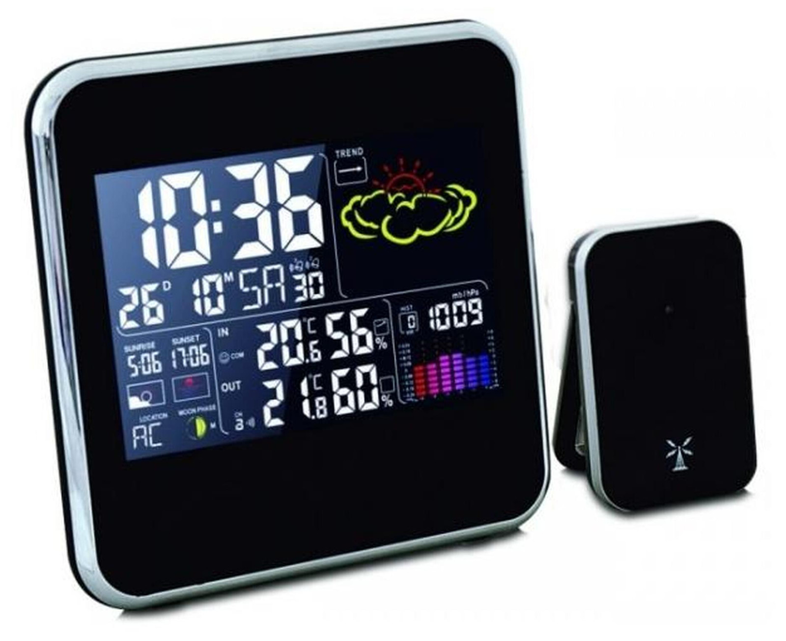 Terdens Elektronische thermometer en weerstation met kleurenbeeldscherm