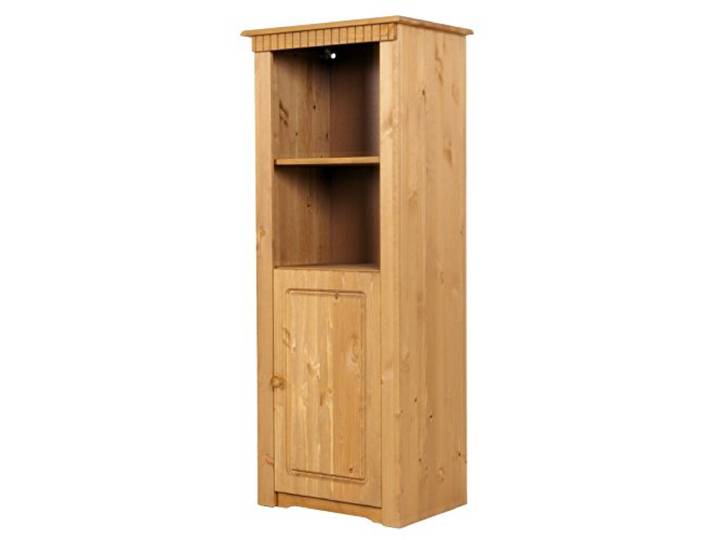 clever-moebel Regal mit Tür aus Kiefernholz, gelaugt/geölt; Vitrine, Schrank