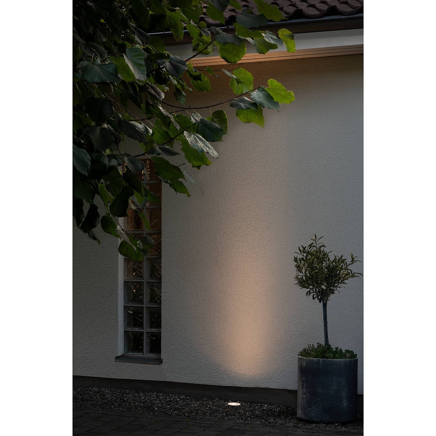 KonstSmide Witte ronde LED grondspot voor in de tuin