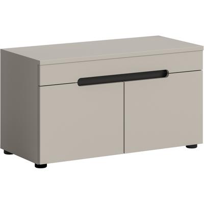 Sitzbank HOME AFFAIRE "REHAT, TOPSELLER, Breite 80cm, 2 Türen, 2 Fächer", beige (kaschmir), B:80cm H:45cm T:37cm, FSC-zertifizierter Holzwerkstoff, Sitzbänke, Sitzbank, Garderobenbank, Flurbank, Dielenbank, Bank mit Stauraum, Bank