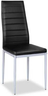 Costway 4 pcs PVC Leather Dining Side Chairs Elegant Design -Black