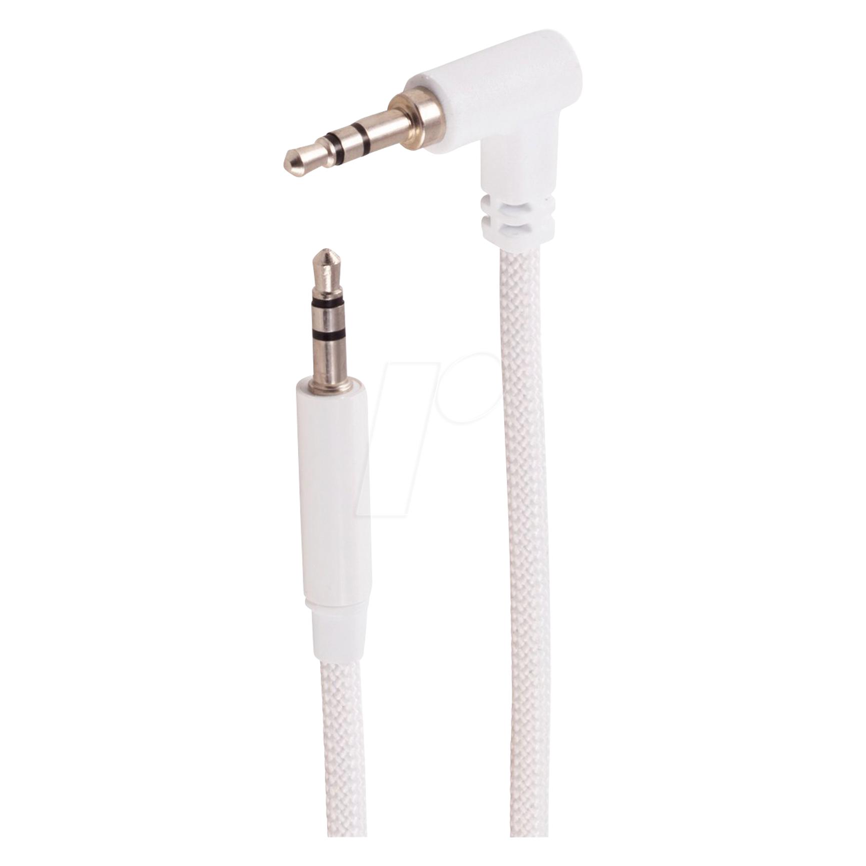 Shiverpeaks --Audiokabel, 3.5mm Winkel-gerade Stecker, TRS, weiss, 1,2m (1.20 m, AUX Kabel) (BS14-07126)