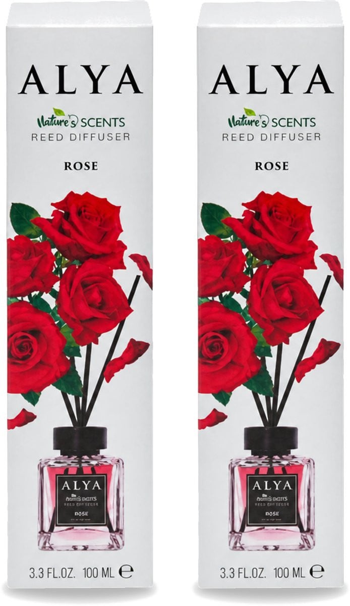 Alya Geurdiffuser Rose Interieurparfum - 2 stuks
