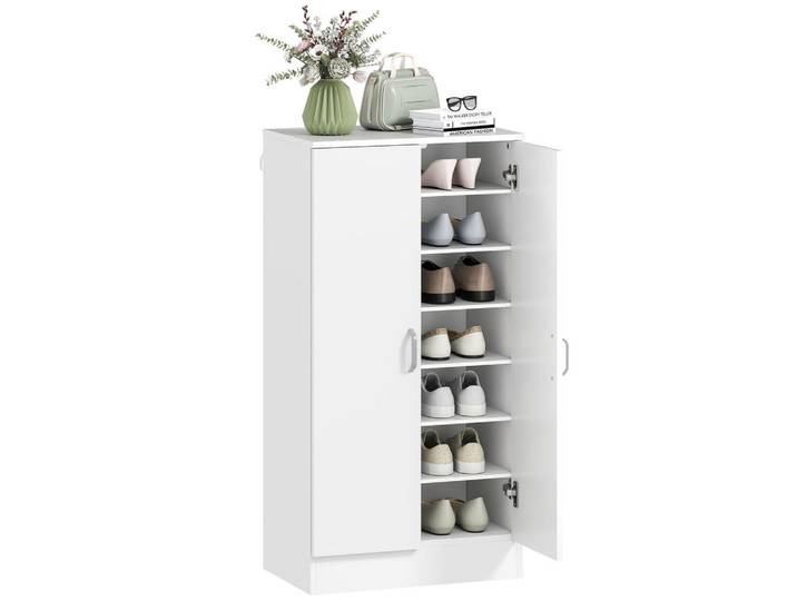 ComfortXL Schuhregal De-09769 Weiß, 55x108x35 cm, Garderobe, Schuhaufbewahrung, Schuhregale