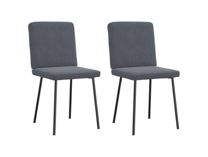 NKOPPFG Esszimmerstühle 2 STK. Dunkelgrau Samt Samtbezug, Metall und Holz Gestell, dicker Schaumstoff, Esszimmer, Wohnzimmer, Gästezimmer