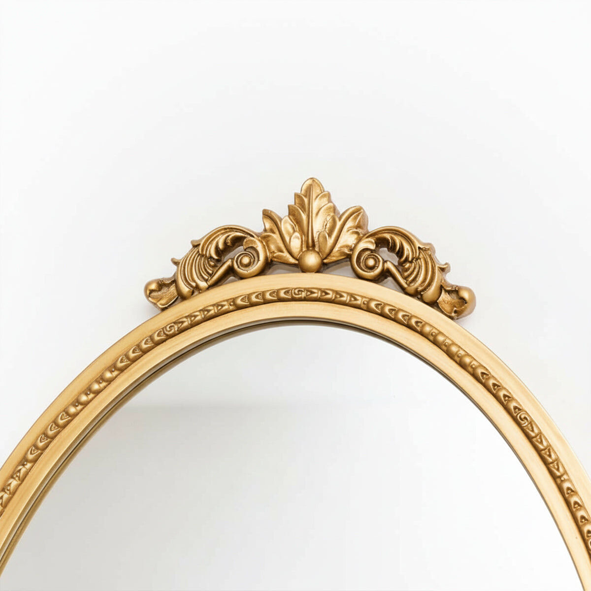 Large Oval Ornate Edge Gold Mirror 80cm x 50cm Wood, Resin, Glass