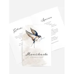 Menükarten Hochzeit selbst gestalten mit Spruch und Fotos im Onlinedesigner bei Meine-Kartenmanufaktur.de
