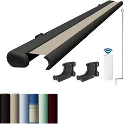 Vollkassettenmarkise Eclipse Premium 5x3m - Gehäusefarbe Anthrazit (ähnlich RAL 7016), Markisentuchfarbe: Linde