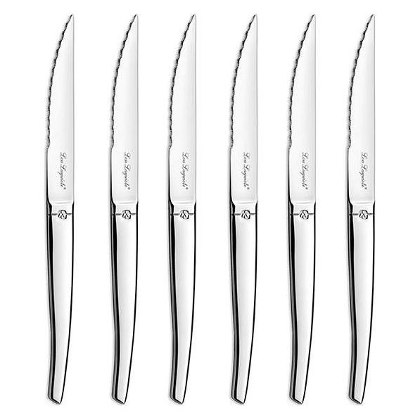 Amefa JET - 6-pc steak knives in grey block - mirror (6 Stk., Besteck Set) (251300K005K35)