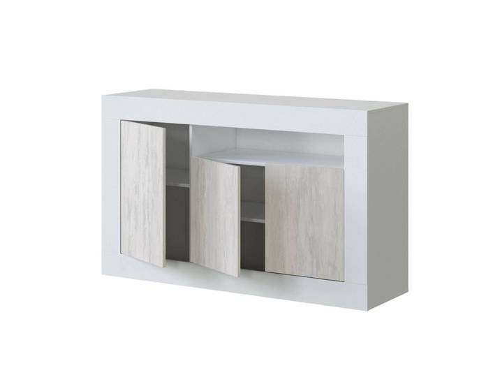 Buffet effet bois blanc 167x42h87 cm