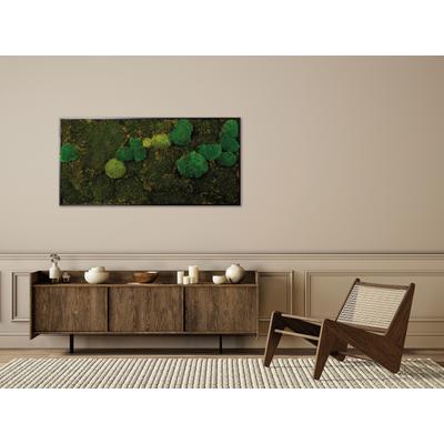 Bild mit Rahmen BÖNNINGHOFF "Moosbild "Mix Moos" 60x120 cm, schwarzer Rahmen", grün (farbe rahmen: schwarz, farbe bild(er): grün), B:120cm H:60cm T:5,5cm, Holzwerkstoff, Bilder, handgefertigt, jedes Bild ein Unikat