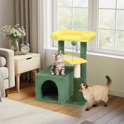 Drop Dash Deals Indoor Cat Tree Tower With Scratching Post, Toy Ball & Cozy Condo Perfect For Play & Rest Indoor Cat Tree Tower With Scratching Post, Toy Ball & Cozy Condo Perfect For Play & Rest