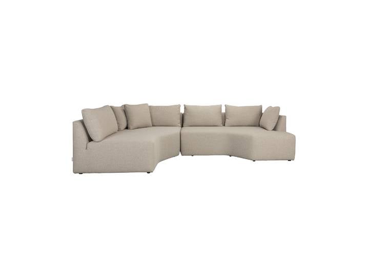 Canapé d'angle gauche en polyester beige Prosper