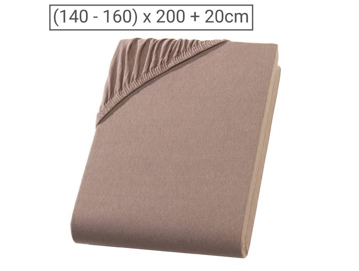 Boxspringbett-Topper Premium Qualitäts-Jersey Fixleintuch, nougat, 160 x 200 cm