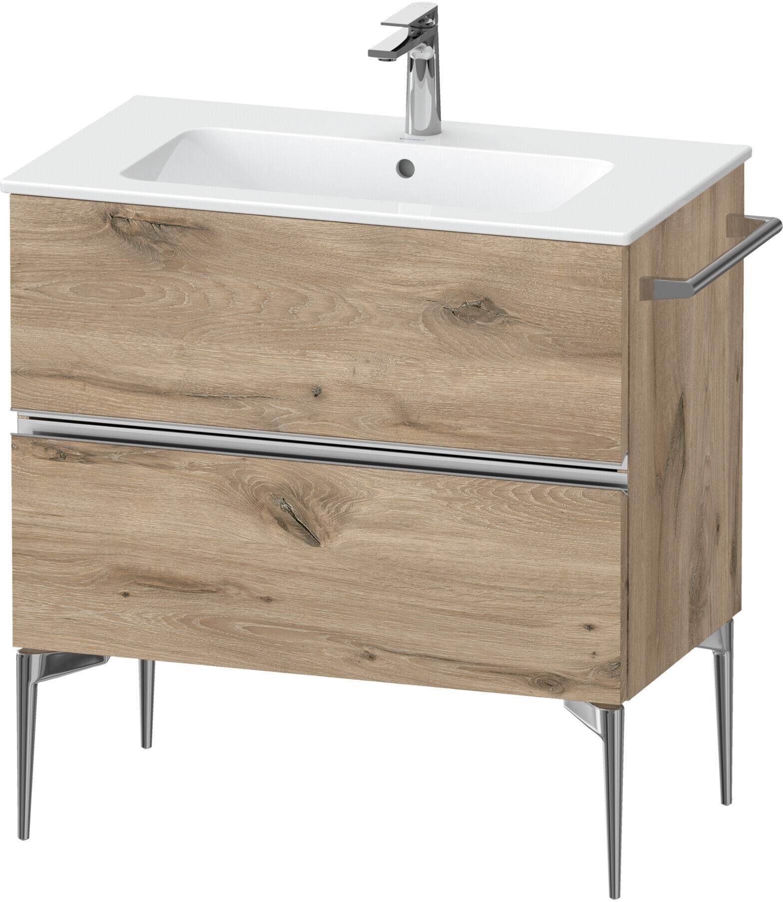 Duravit Waschtischunterschrank wandhängend Sivida 81x59,1x47,7cm, 2 Schub., E Marm, G chr (SV4644010550000)