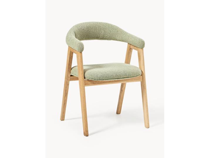 Chaise à accoudoirs avec garnissage en bouclette Nik