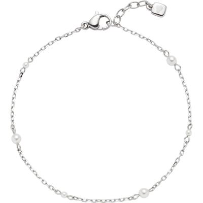 Armband CIAO BY LEONARDO "Navina CIAO", silber (edelstahlfarben, weiß), Armbänder, Damen, 21cm, Edelstahl Perlen, Edelstahl, Perlen, Armband, mit Perle (imitiert)