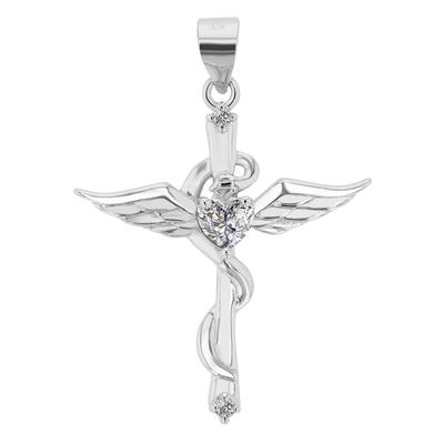 Amulett AKZENT "Colbie" aus 925 Sterlingsilber, rhodiniert, langlebig", silber (silberfarbig), Schmuckanhänger, Herren, Silber 925 (Sterlingsilber), Amulett