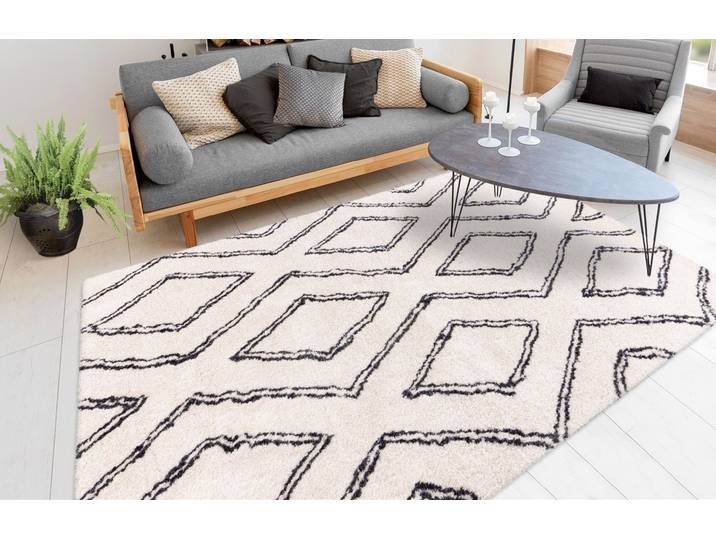 Teppich ME GUSTA Orlando 225 , beige (elfenbein), B:160cm H:27mm L:230cm, Polyester, Teppiche, Teppich, Weicher Hochflorteppich, dezent gestaltet,Fussbodenheizung geeignet