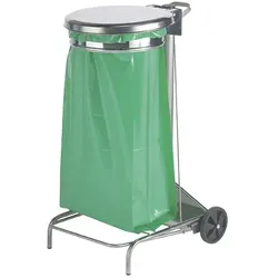 COLLECROULE Müllsackständer Rossignol mit Pedal 110 L fahrbarer Müllsackständer, Edelstahl
